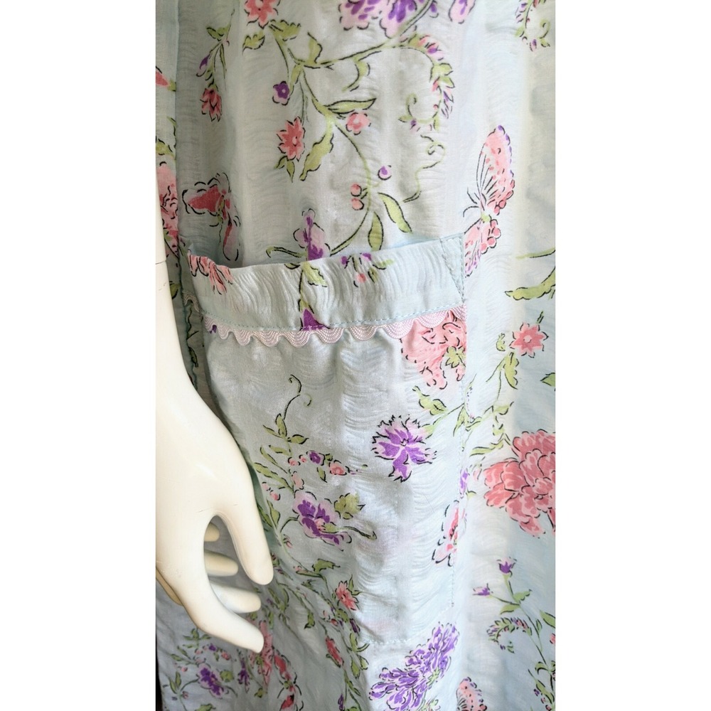 Granada Womens House Dress Nightgown M Butterfly Floral Cottagecore Feminine - Picture 5 of 7